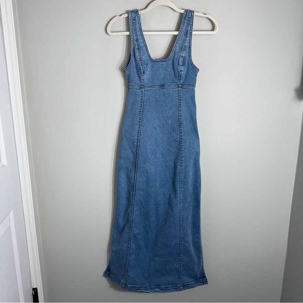 American Eagle Outfitters Light Blue Denim Tank Maxi Dress